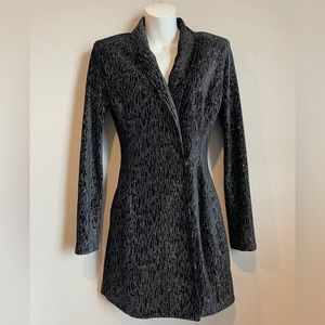 ASTR the Label Into the Night Black Velvet Sparkle Blazer Style Mini Dress sz XS